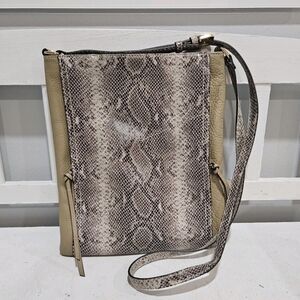 G.I.L.I. Beige and Gray Snakeskin Crossbody Bag